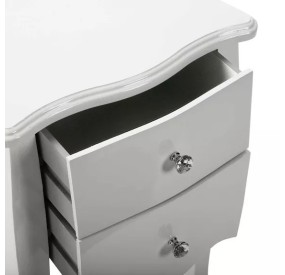 VERSA CAGLIARI WHITE WOOD BEDSIDE CHEST OF DRAWERS 40X35 H71