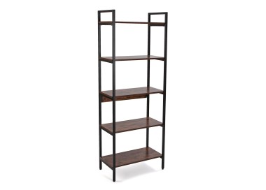 SHELF 5 SHELVES METAL WOOD BROWN 32x60 H165 VERSA