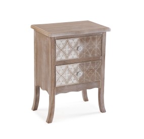 LYRA BEDSIDE TABLE 2 WOODEN DRAWERS 45x30 H60 VERSA