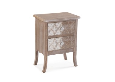 LYRA BEDSIDE TABLE 2 WOODEN DRAWERS 45x30 H60 VERSA