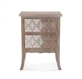 LYRA BEDSIDE TABLE 2 WOODEN DRAWERS 45x30 H60 VERSA