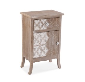 LYRA BEDSIDE TABLE 2 WOODEN DRAWERS 45x30 H70 VERSA