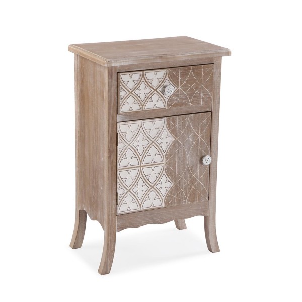 LYRA BEDSIDE TABLE 2 WOODEN DRAWERS 45x30 H70 VERSA