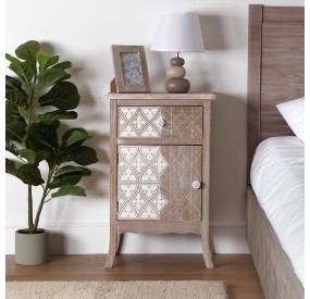 LYRA BEDSIDE TABLE 2 WOODEN DRAWERS 45x30 H70 VERSA