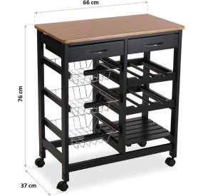 KITCHEN TROLLEY FOR BOTTLES AND FOOD 66x37 H76 VERSA