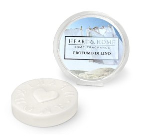 CIALDA PROFUMATA PROFUMO DI LINO BRUCIA ESSENZE HEART&HOME 100% SOIA