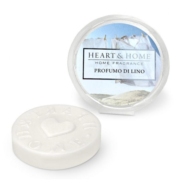 CIALDA PROFUMATA PROFUMO DI LINO BRUCIA ESSENZE HEART&HOME 100% SOIA