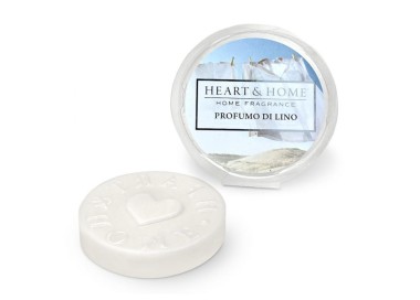 CIALDA PROFUMATA PROFUMO DI LINO BRUCIA ESSENZE HEART&HOME 100% SOIA