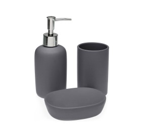 FIONA 3PC BATHROOM SET GREY VERSA