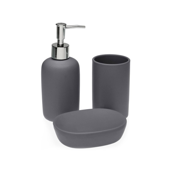 FIONA 3PC BATHROOM SET GREY VERSA