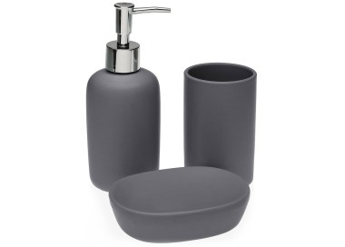 FIONA 3PC BATHROOM SET GREY VERSA