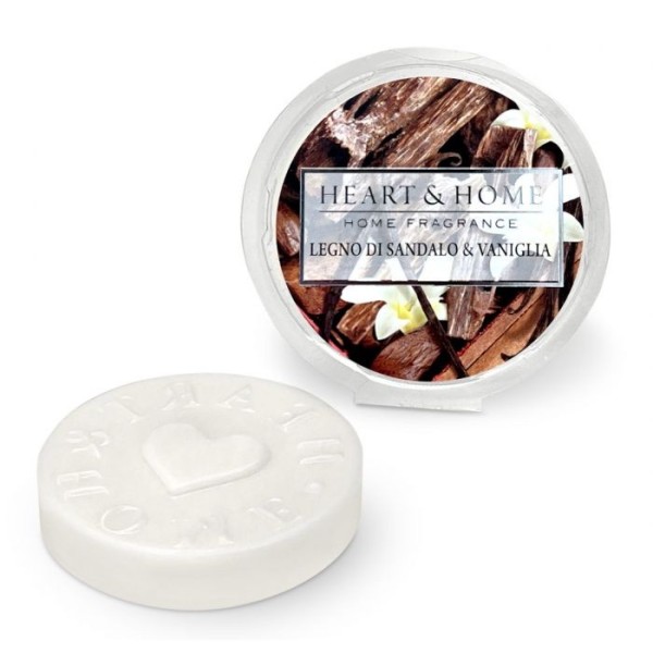 SANDALWOOD AND VANILLA SCENTED POD BURNS HEART&HOME ESSENCES 100% SOY