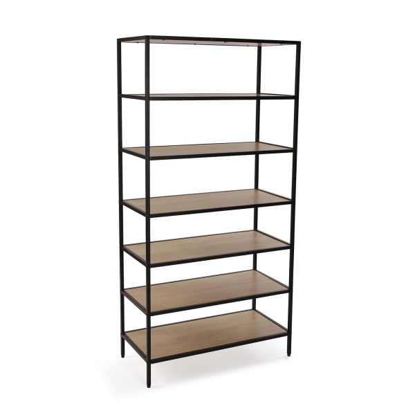 SHELF 7 SHELVES METAL WOOD BROWN 35x75 H149 VERSA