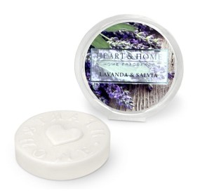 CIALDA PROFUMATA LAVANDA E SALVIA BRUCIA ESSENZE HEART&HOME 100% SOIA