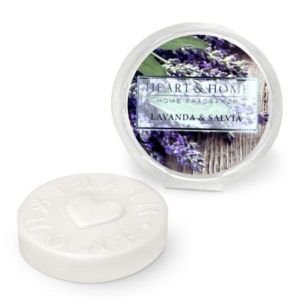 CIALDA PROFUMATA LAVANDA E SALVIA BRUCIA ESSENZE HEART&HOME 100% SOIA