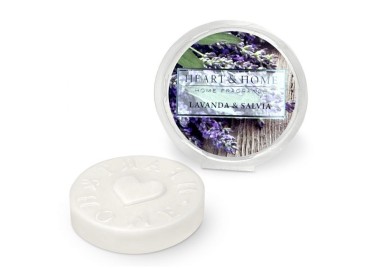 CIALDA PROFUMATA LAVANDA E SALVIA BRUCIA ESSENZE HEART&HOME 100% SOIA