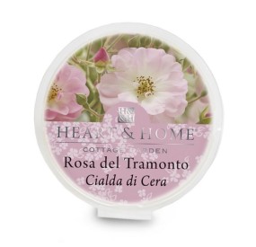 CIALDA PROFUMATA ROSA DEL TRAMONTO BRUCIA ESSENZE HEART&HOME 100% SOIA