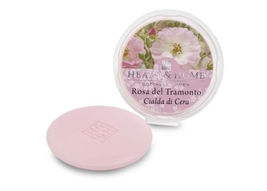 CIALDA PROFUMATA ROSA DEL TRAMONTO BRUCIA ESSENZE HEART&HOME 100% SOIA