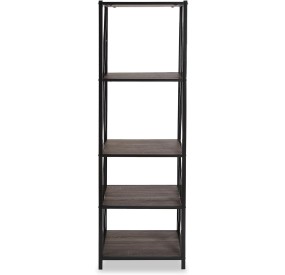 SCAFFALE LIBRERIA METALLO E LEGNO 5 RIPIANI 46x41 H155 VERSA