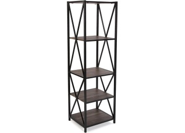 SCAFFALE LIBRERIA METALLO E LEGNO 5 RIPIANI 46x41 H155 VERSA