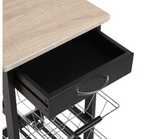 CARRELLO CUCINA PORTA BOTTIGLIE E VIVANDE 37x37 H76 VERSA