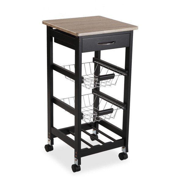 KITCHEN TROLLEY FOR BOTTLES AND FOOD 37x37 H76 VERSA