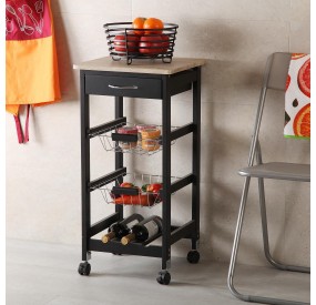 CARRELLO CUCINA PORTA BOTTIGLIE E VIVANDE 37x37 H76 VERSA