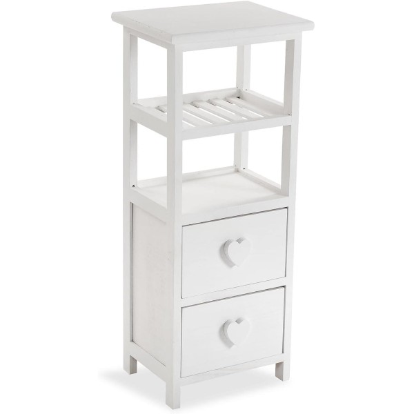 BATHROOM CHEST OF HEARTS 2 DRAWERS WHITE 28x22 H69 VERSA