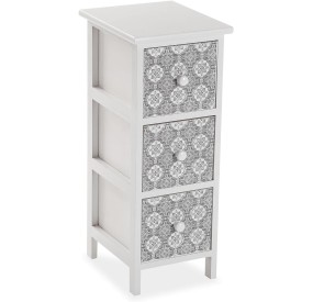 CHEST 3 DRAWERS WHITE / GRAY 29x25 H62 VERSA