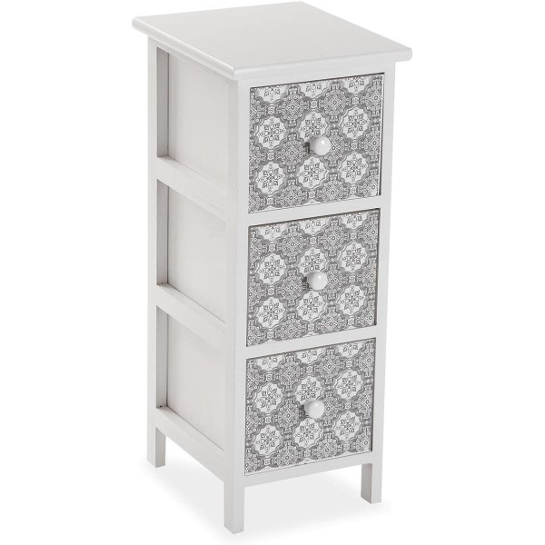 CHEST 3 DRAWERS WHITE / GRAY 29x25 H62 VERSA