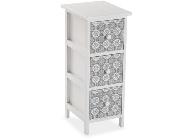 CHEST 3 DRAWERS WHITE / GRAY 29x25 H62 VERSA