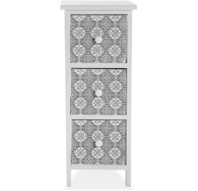 CHEST 3 DRAWERS WHITE / GRAY 29x25 H62 VERSA