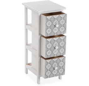 CHEST 3 DRAWERS WHITE / GRAY 29x25 H62 VERSA