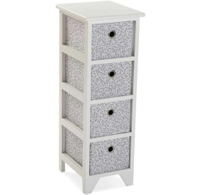 CHEST 4 DRAWERS SAONA WHITE 30x25 H72 VERSA