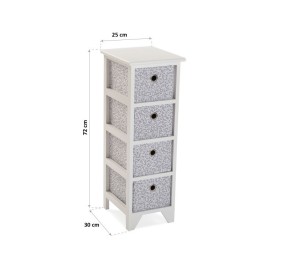 CHEST 4 DRAWERS SAONA WHITE 30x25 H72 VERSA