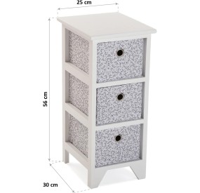 CHEST 3 DRAWERS SAONA WHITE 30x25 H56 VERSA