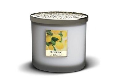 SCENTED SOY CANDLE LEMON SCENT 2 WICKS 220G HEART&HOME