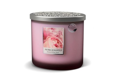 CANDELA SOIA PROFUMATA PEONIA ROMANTICA 2 STOPPINI 230G HEART&HOME