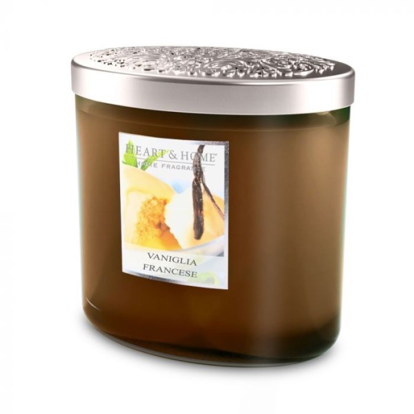 FRENCH VANILLA SCENTED SOY CANDLE 2 WICKS 230G HEART&HOME