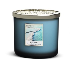 CANDELA SOIA PROFUMATA SEA SALT 2 STOPPINI 220G HEART&HOME