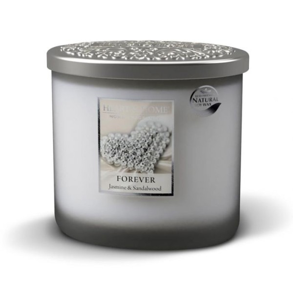 CANDELA SOIA PROFUMATA FOREVER 2 STOPPINI 230G HEART&HOME