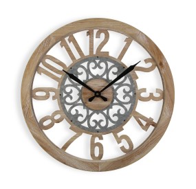 VERSA WOOD AND METAL WALL CLOCK 60CM