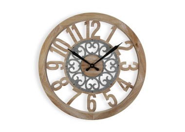 VERSA WOOD AND METAL WALL CLOCK 60CM