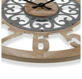 VERSA WOOD AND METAL WALL CLOCK 60CM