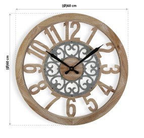 VERSA WOOD AND METAL WALL CLOCK 60CM