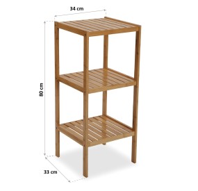 BAMBOO SHELF 3 SHELVES 34x33cm H80 VERSA