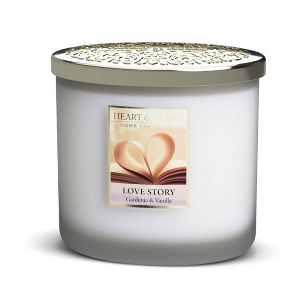 CANDELA SOIA PROFUMATA LOVE STORY 2 STOPPINI 220G HEART&HOME