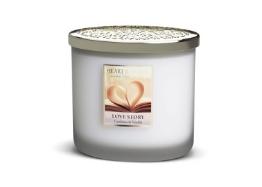 CANDELA SOIA PROFUMATA LOVE STORY 2 STOPPINI 220G HEART&HOME