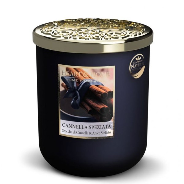 LARGE SPICY CINNAMON SCENTED SOY CANDLE 320G HEART&HOME