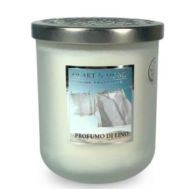 SCENTED SOY CANDLE LARGE LINEN SCENT 340G HEART&HOME